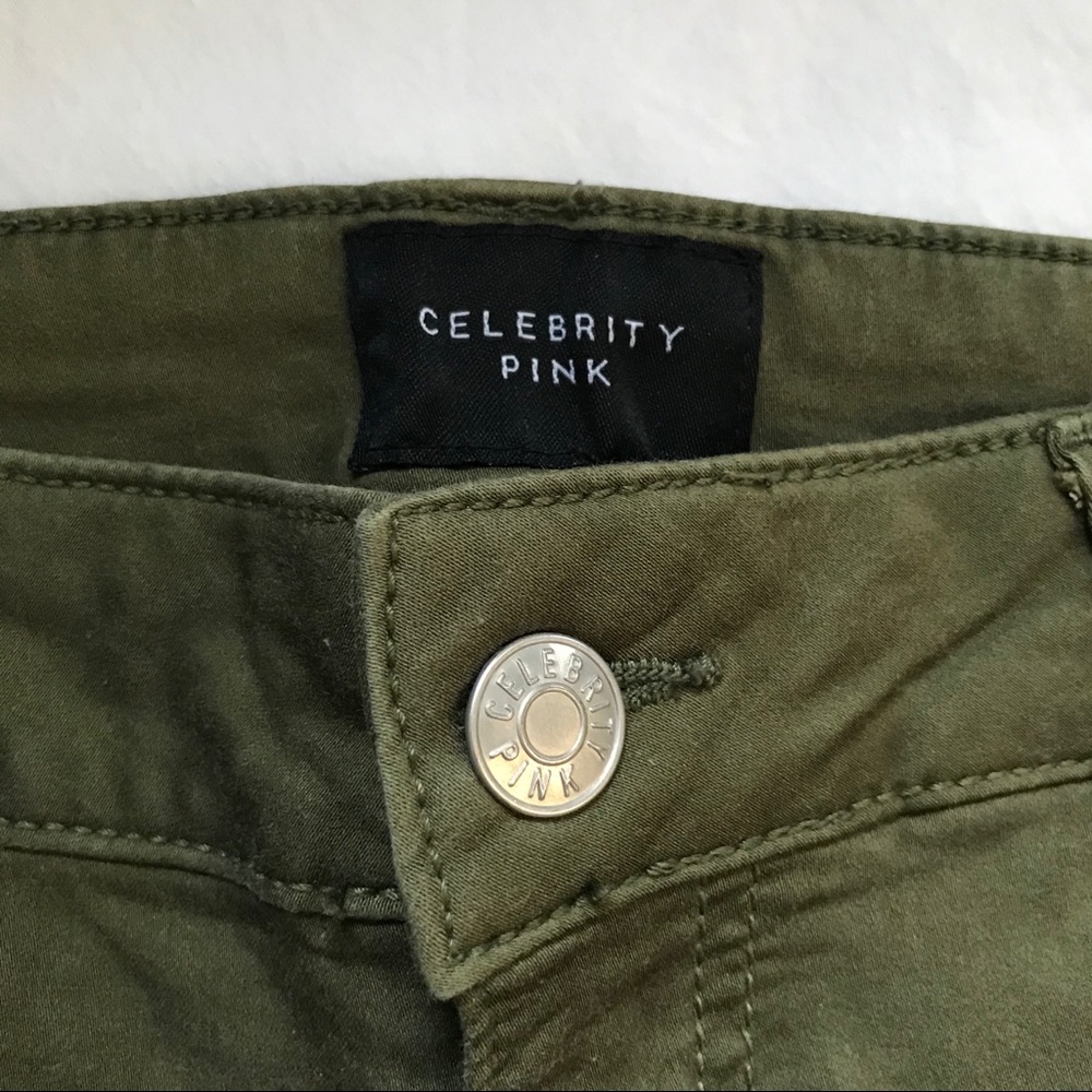 Celebrity Pink army green mid-length shorts - Picture 6 of 8